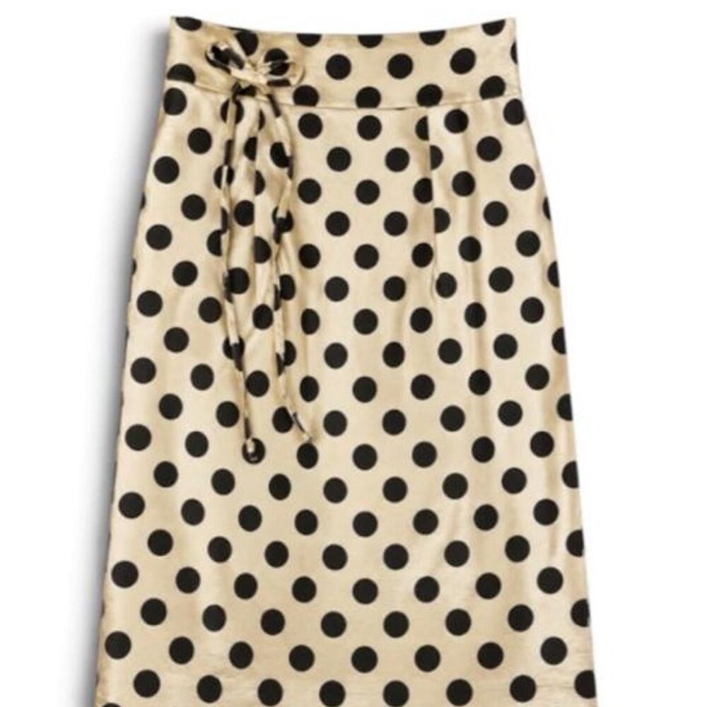 VTG Shabby Apple Polka Dot Pencil Skirt sz 10/12